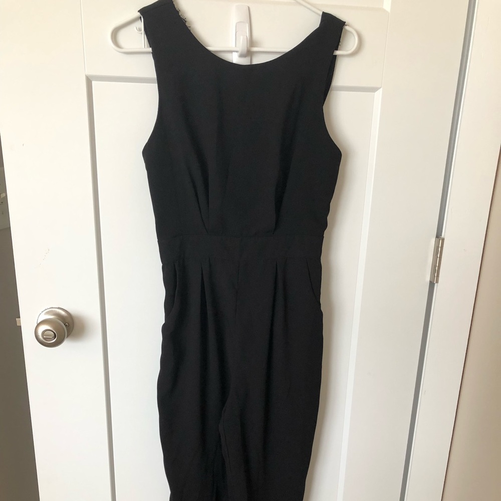 Black Lace Back Jumpsuit
